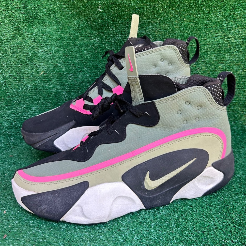 Nike React Ianga The 10th Olive Black Pink High Top Sneakers CN0842-300 Men 11.5